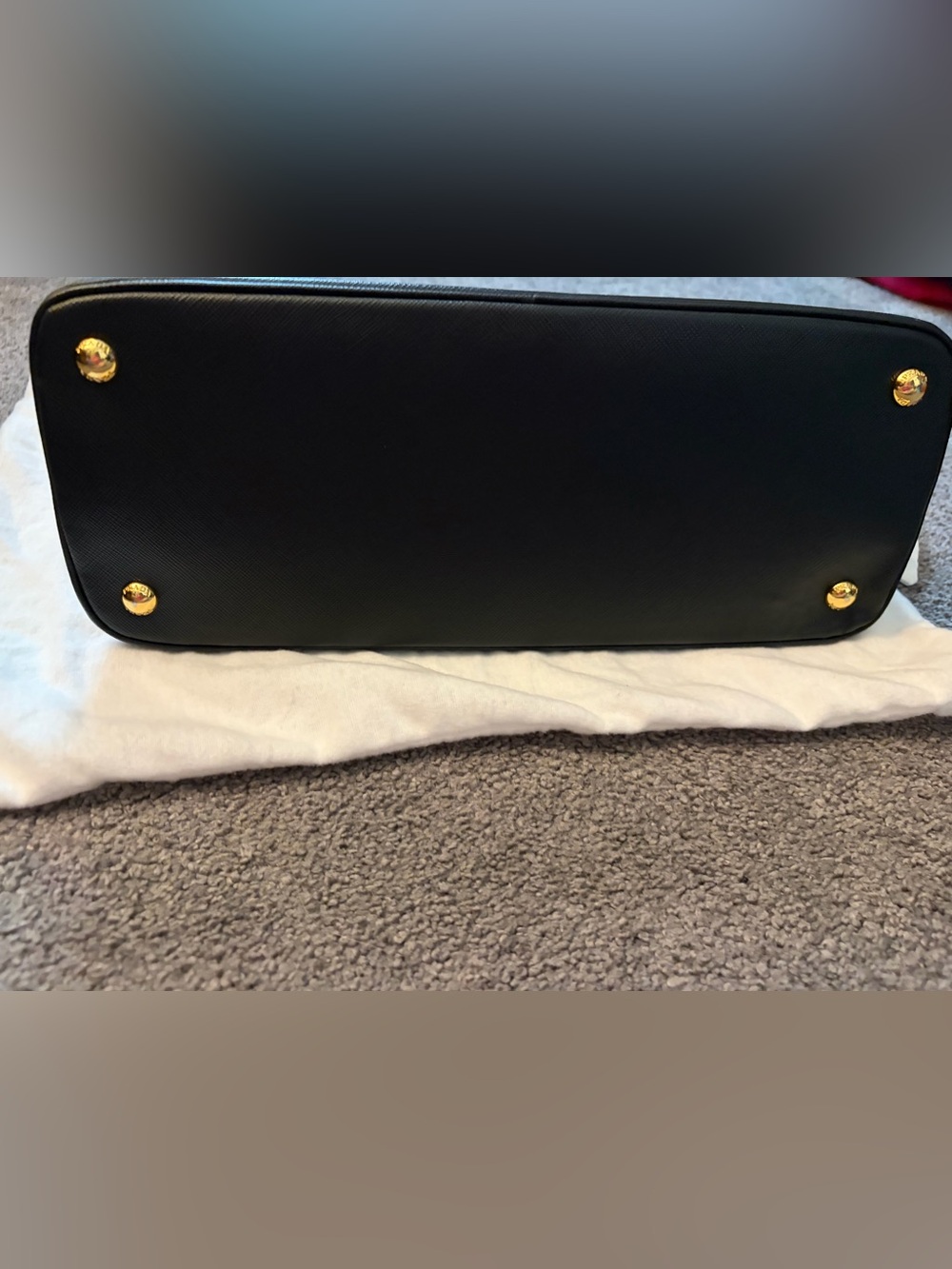 Prada Black Saffiano Satchel with Gold Hardware and Removable Strap - Picture 7 of 16